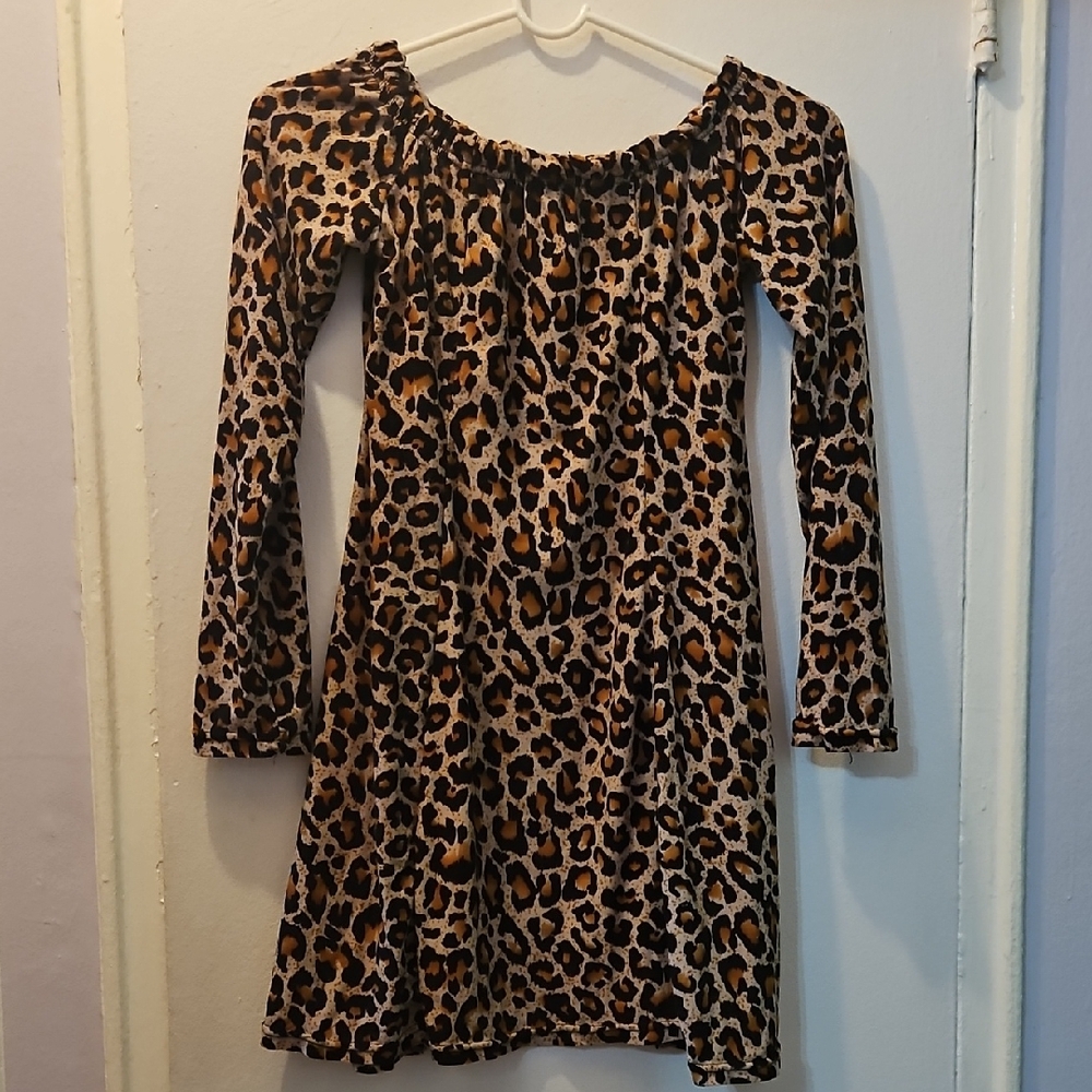 Leopard Print Kids Casual Dress